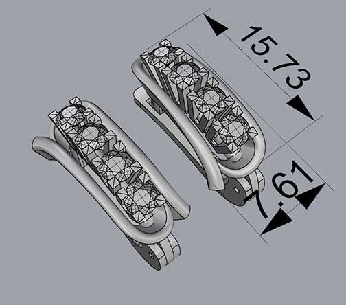 WOMAN SET RING AND EARRINGS 3D Model Collection_10