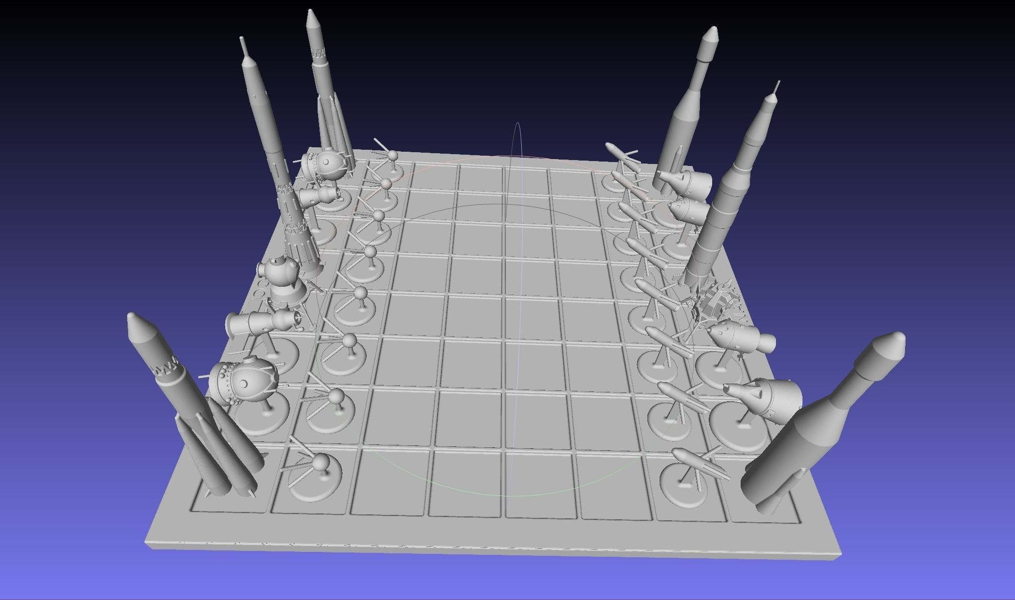 Space Race Themed Chess Set Game Pieces 3D print model_62
