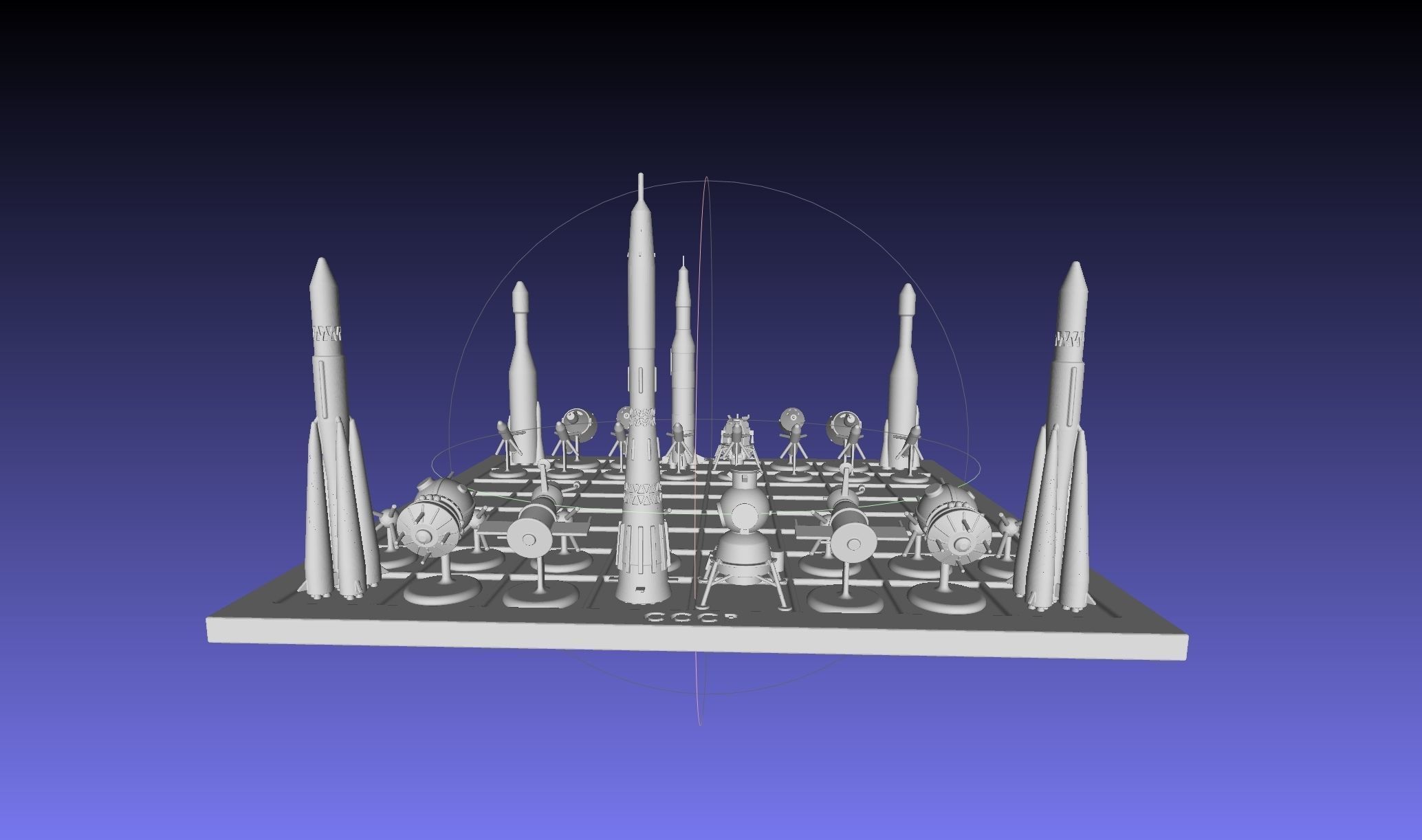 Space Race Themed Chess Set Game Pieces 3D print model_61