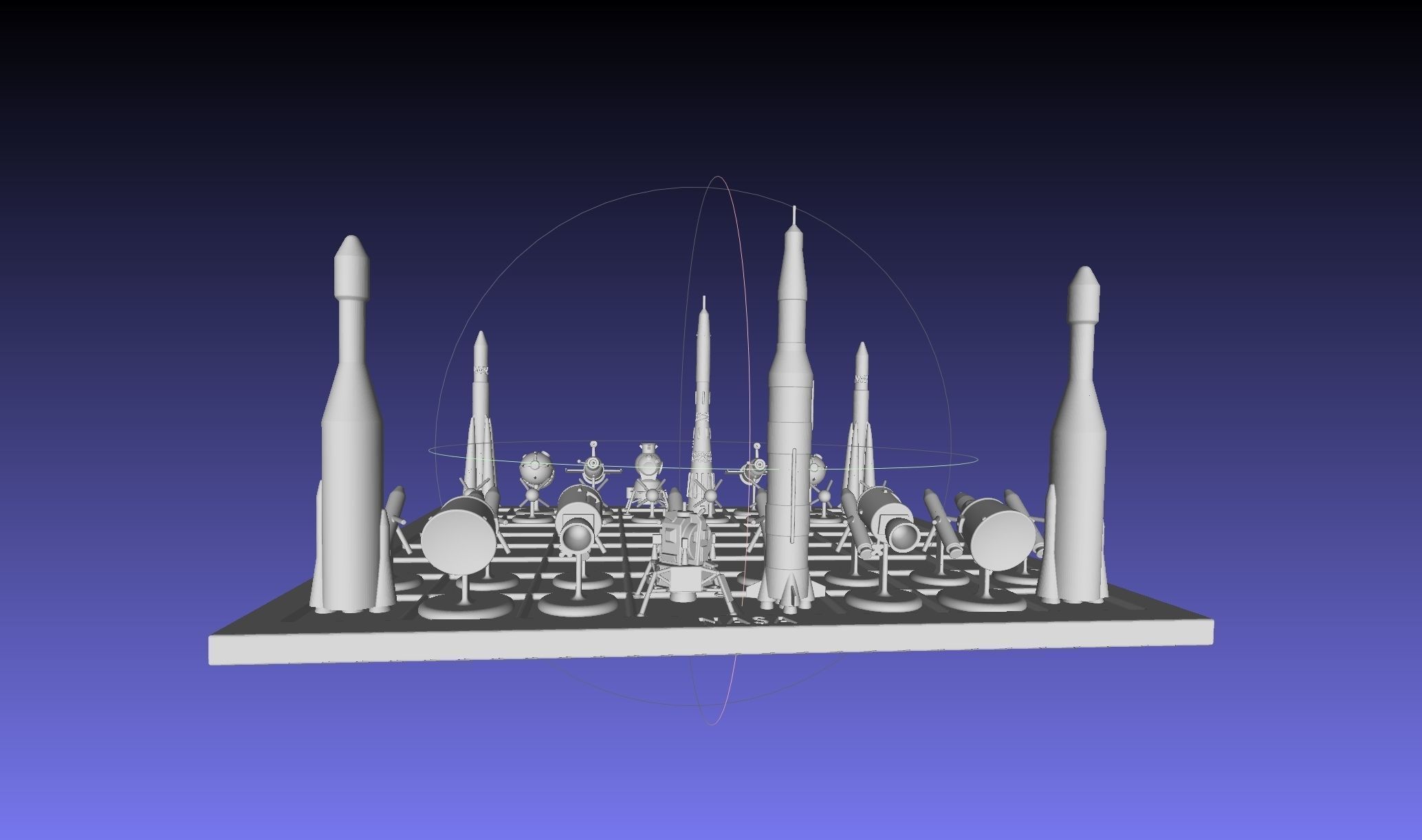 Space Race Themed Chess Set Game Pieces 3D print model_60