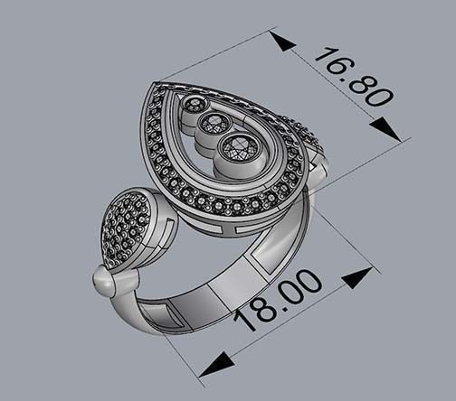 WOMAN SET RING AND EARRINGS 3D Model Collection_9