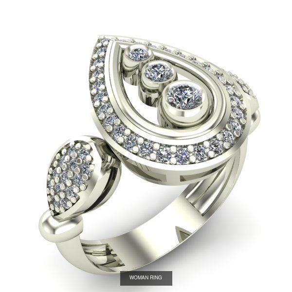 WOMAN SET RING AND EARRINGS 3D Model Collection_1