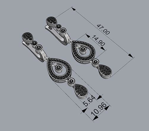 WOMAN SET RING AND EARRINGS 3D Model Collection_10