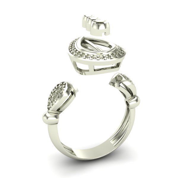 WOMAN SET RING AND EARRINGS 3D Model Collection_8