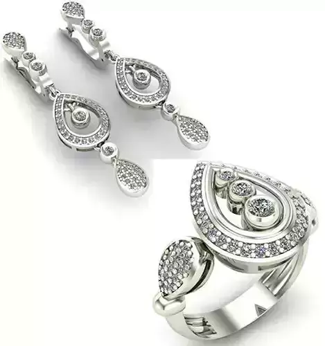 WOMAN SET RING AND EARRINGS