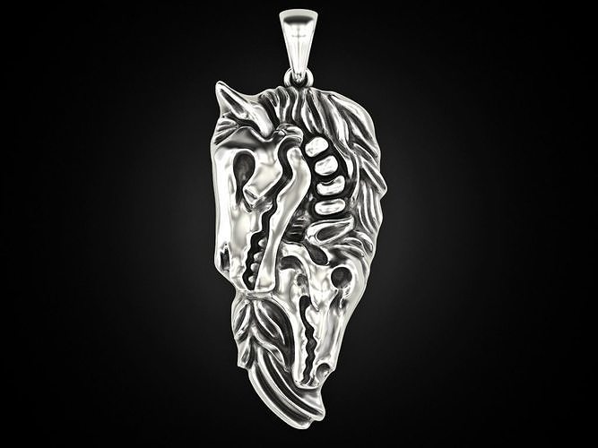 Pendant Double Horse Skull 3D print model