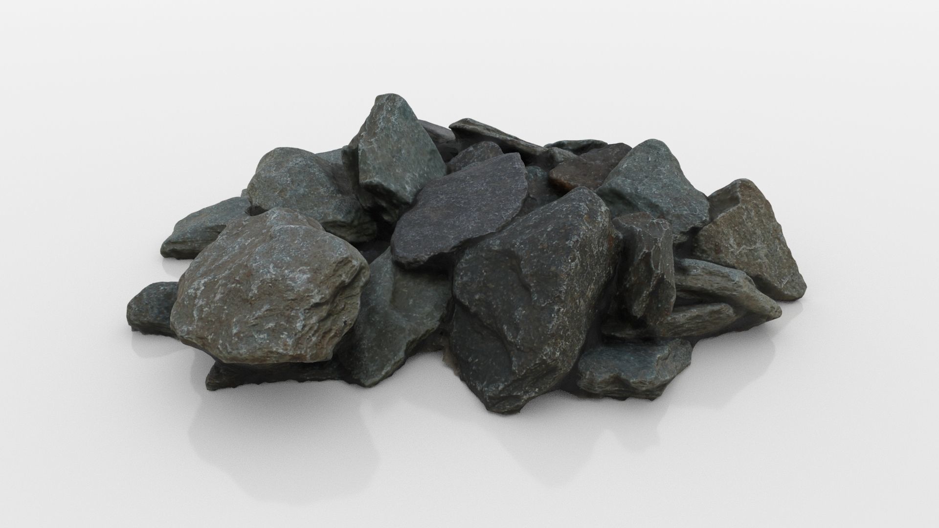 Slate Rock Pile 3D model_2