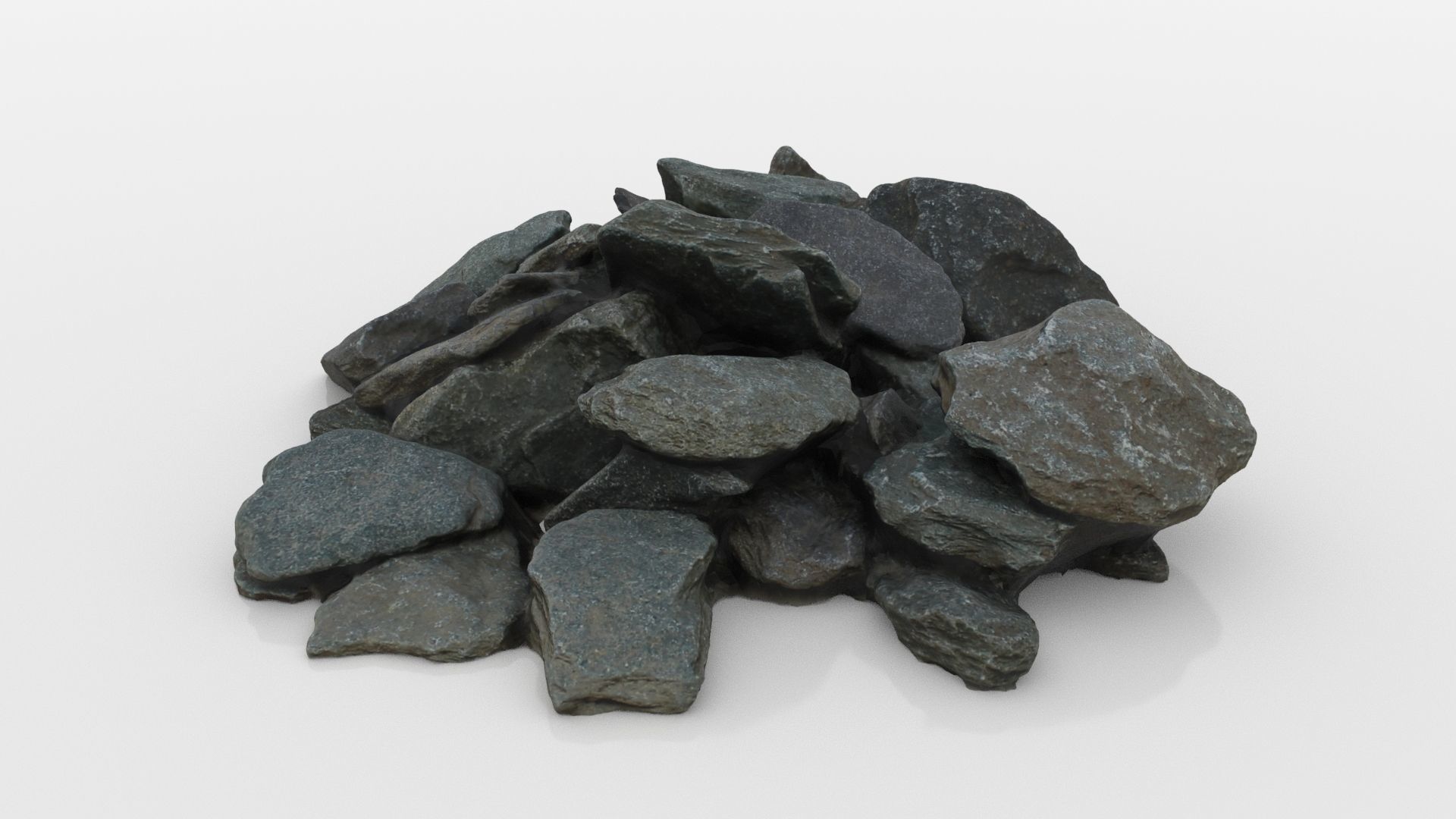 Slate Rock Pile 3D model_3