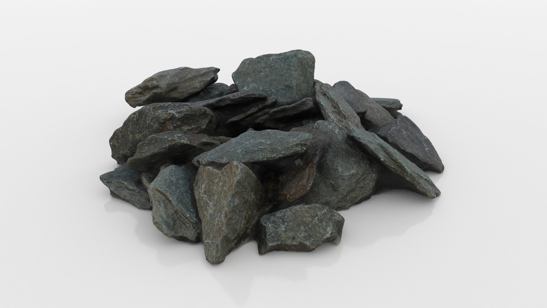 Slate Rock Pile 3D model_1