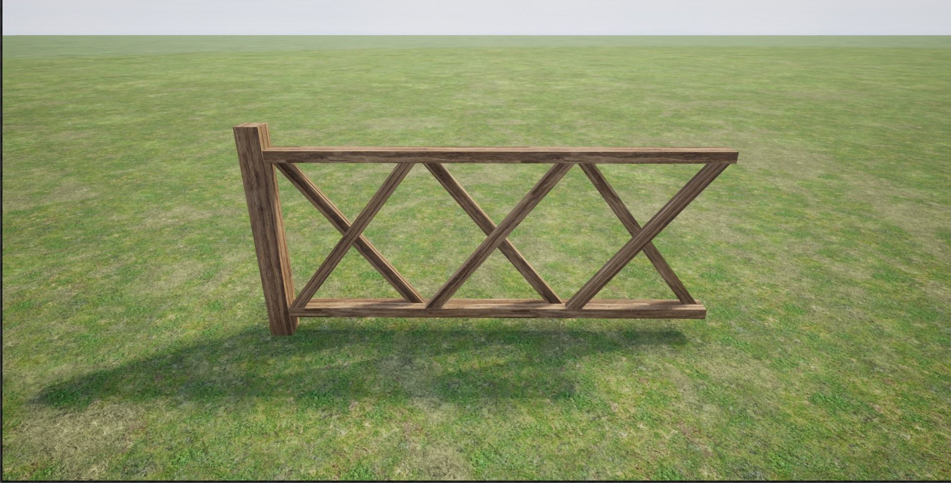 Modular Wooden Fence Low-poly 3D model_15