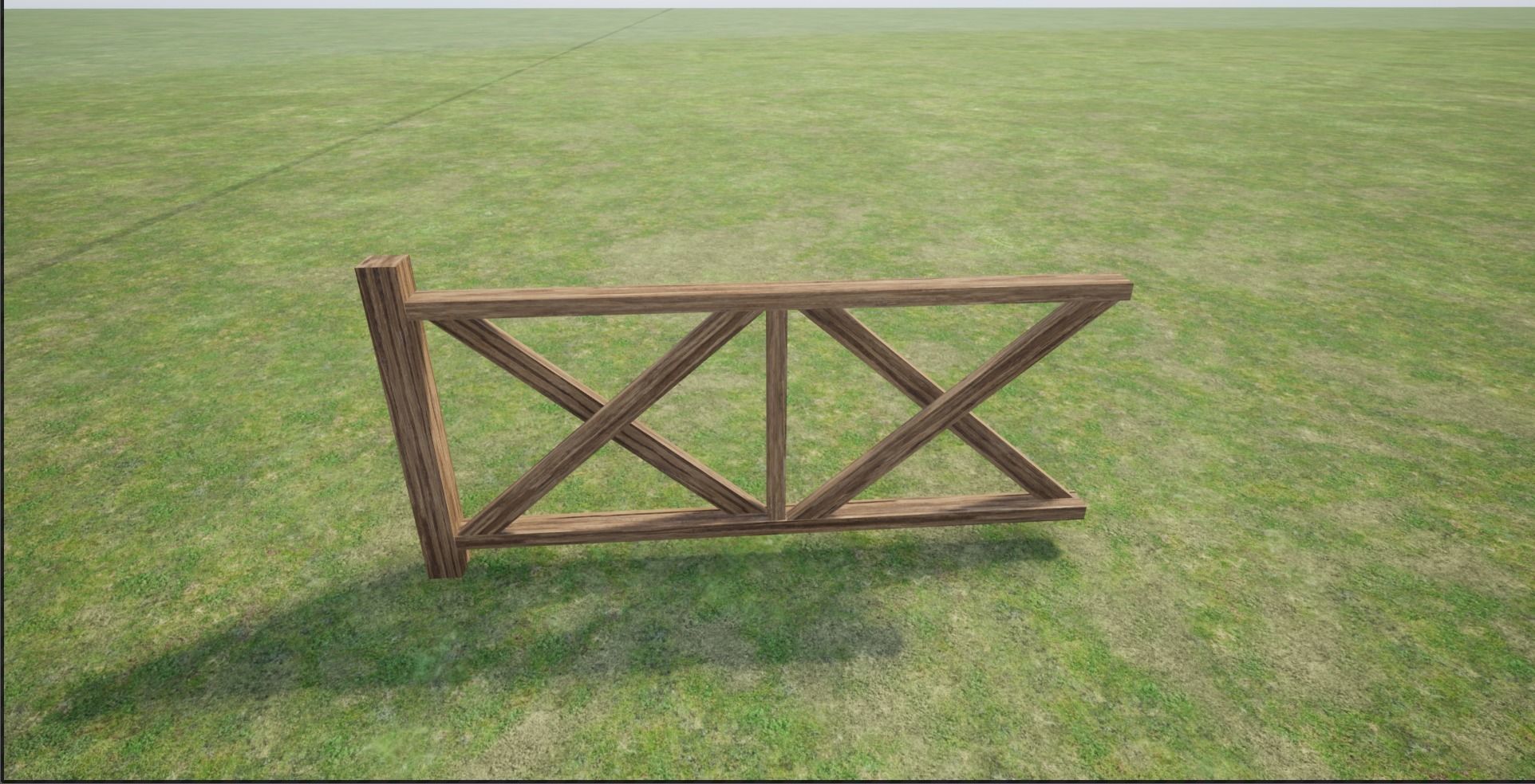Modular Wooden Fence Low-poly 3D model_11