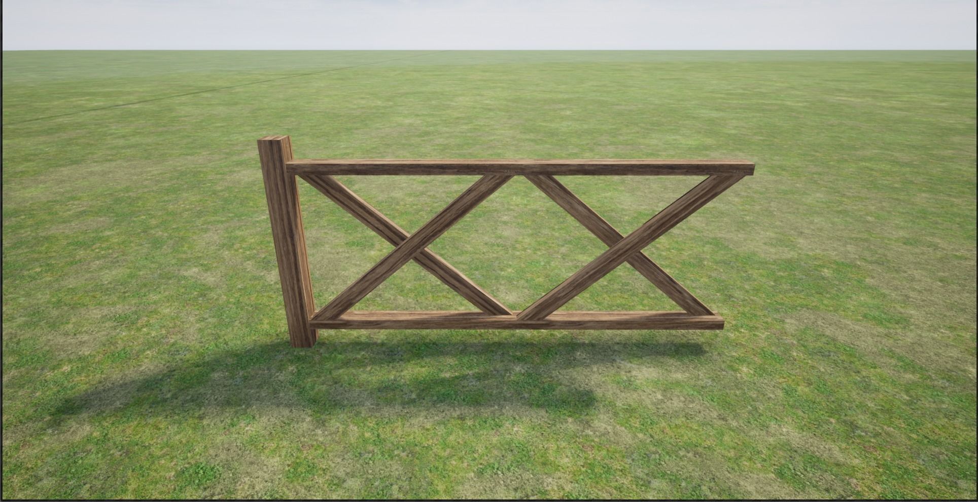 Modular Wooden Fence Low-poly 3D model_12