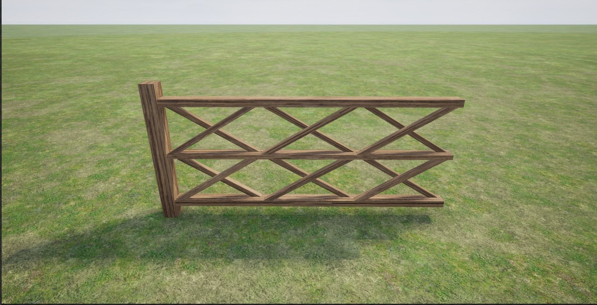 Modular Wooden Fence Low-poly 3D model_14