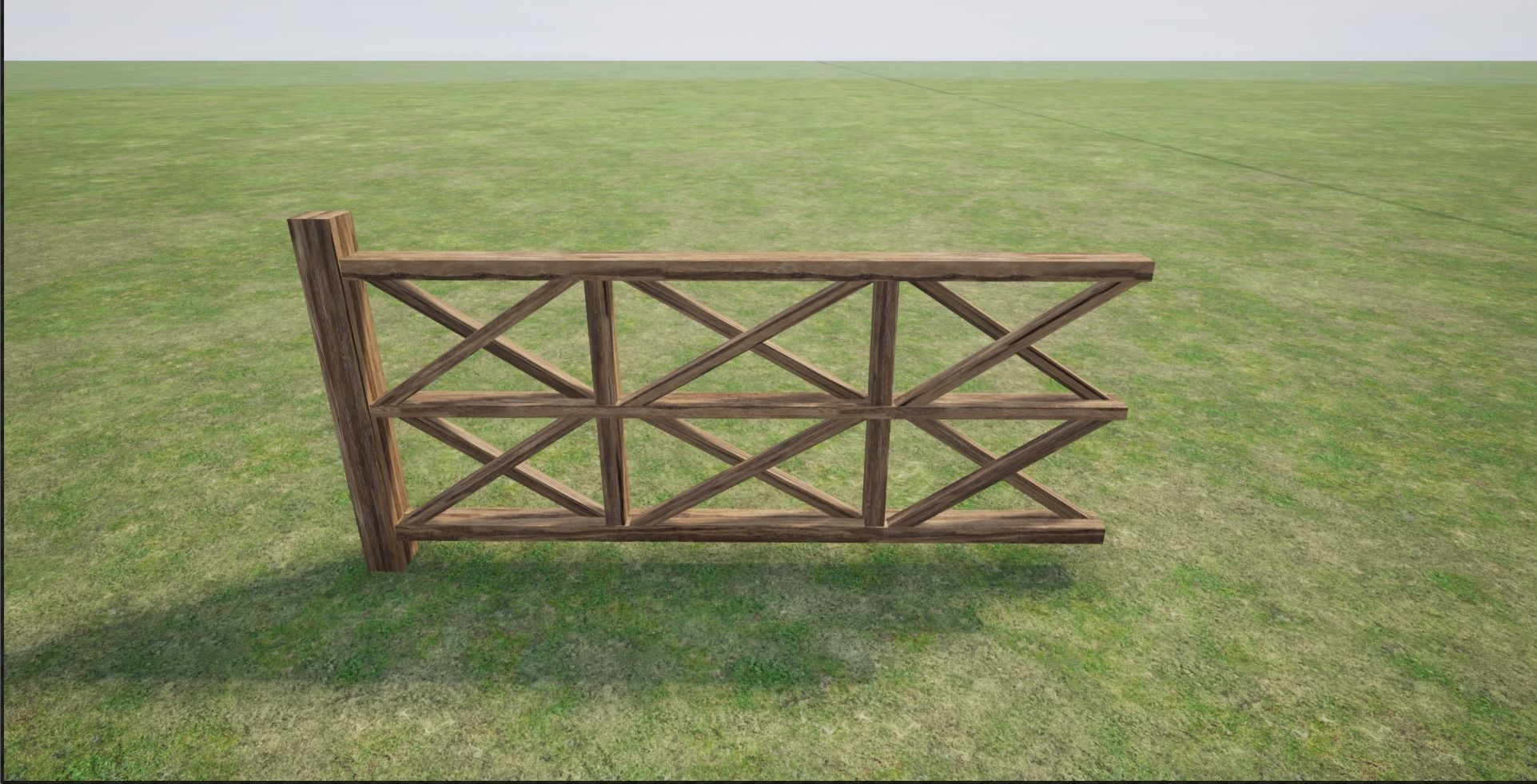 Modular Wooden Fence Low-poly 3D model_13