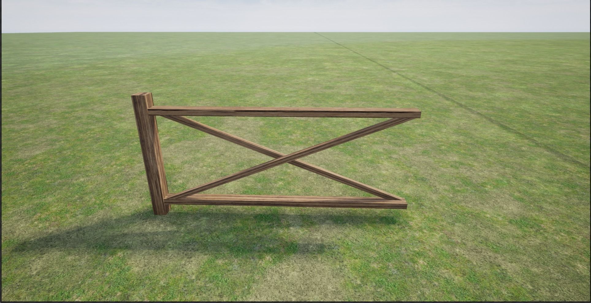 Modular Wooden Fence Low-poly 3D model_10