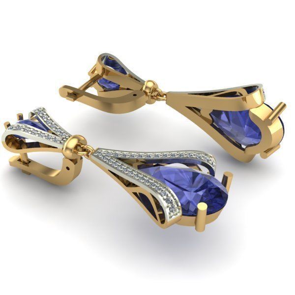 WOMAN SET RING AND EARRINGS 3D Model Collection_7