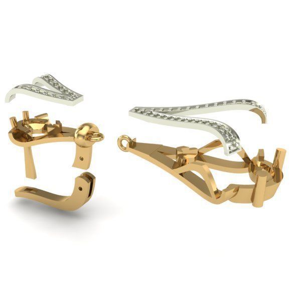 WOMAN SET RING AND EARRINGS 3D Model Collection_6