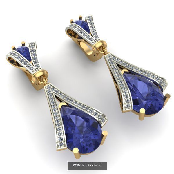 WOMAN SET RING AND EARRINGS 3D Model Collection_3