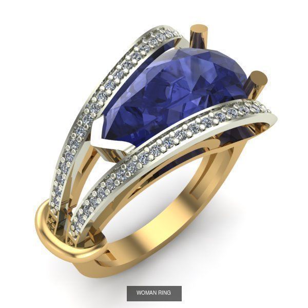 WOMAN SET RING AND EARRINGS 3D Model Collection_1