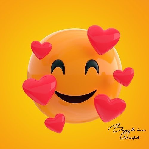 Emoji Smiling Face with hearts 3D model