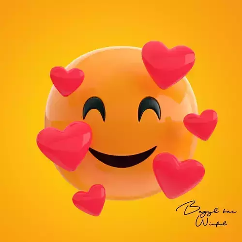Emoji Smiling Face with hearts 3D model