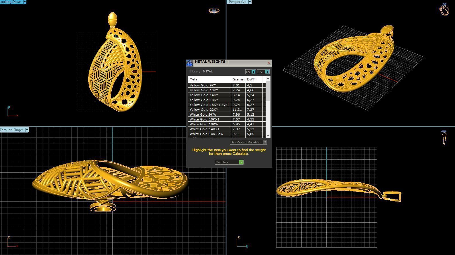 Gold Necklace 3D model_1