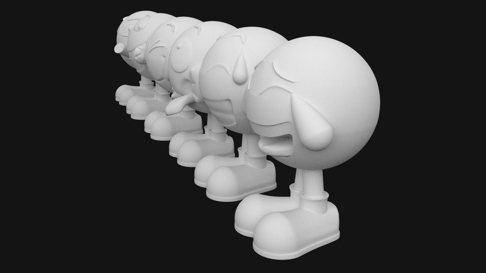 Pack with Emoji dolls stl for 3D priting 3D print model_3