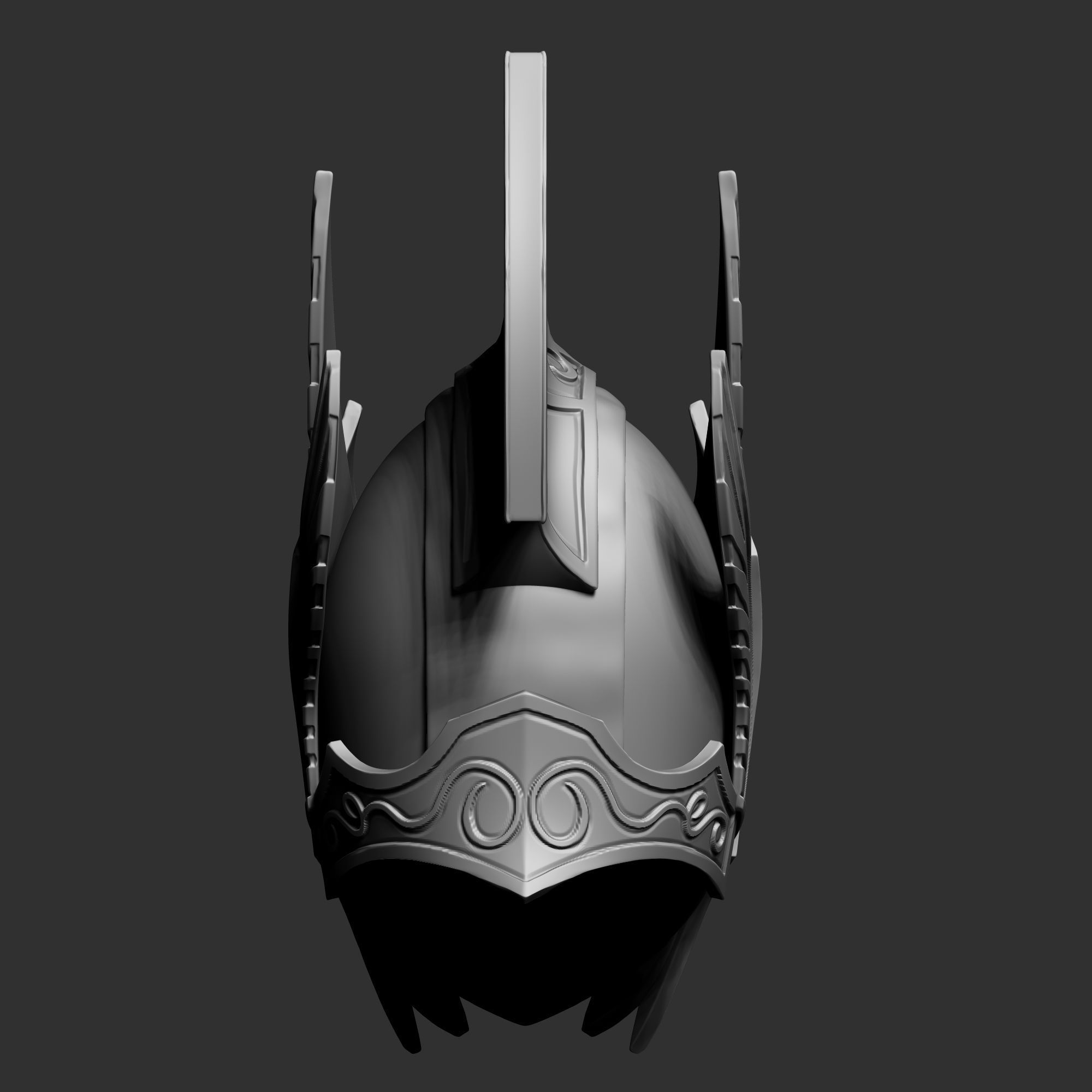 Zbrush Elf fantasy helmet 3D model_3