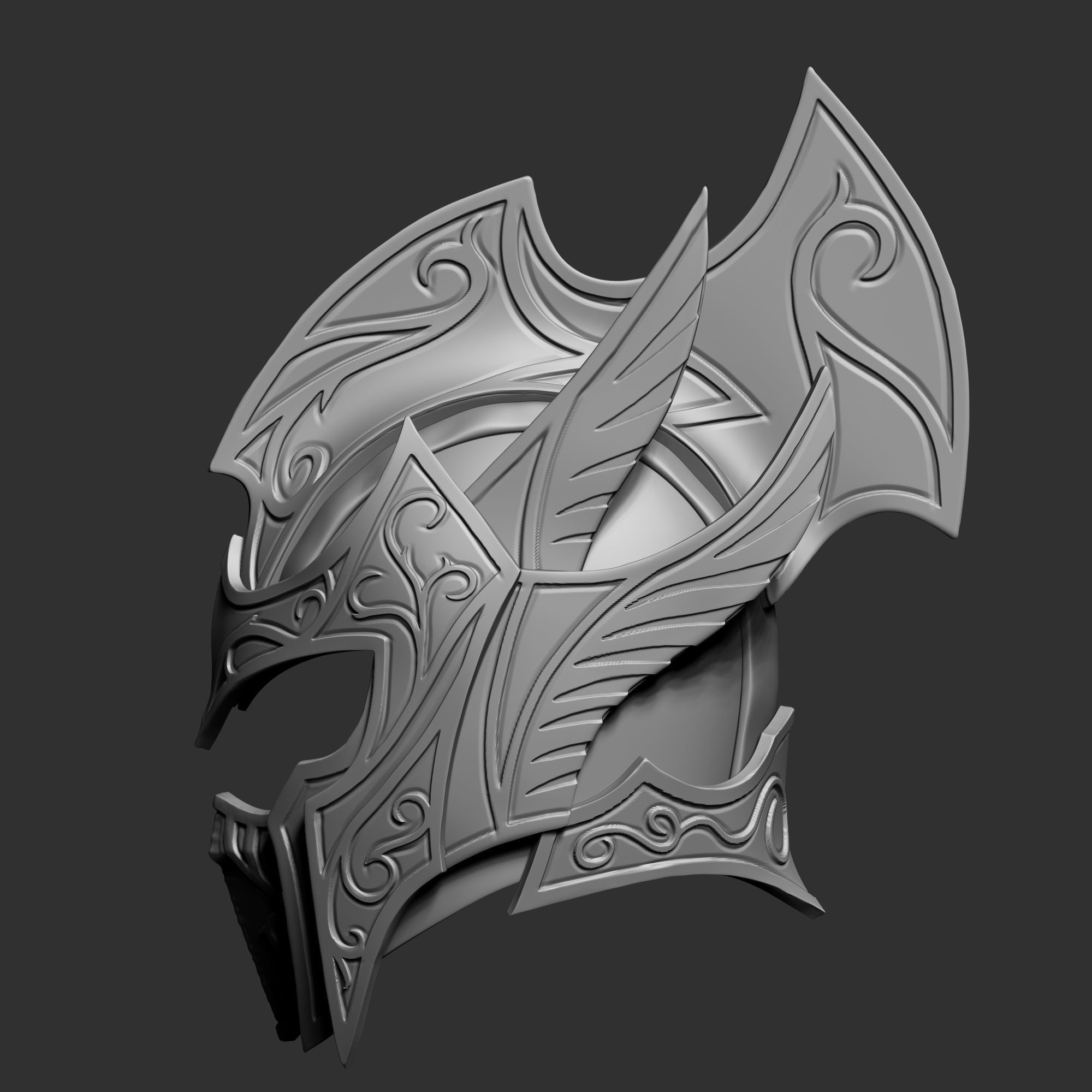 Zbrush Elf fantasy helmet 3D model_1