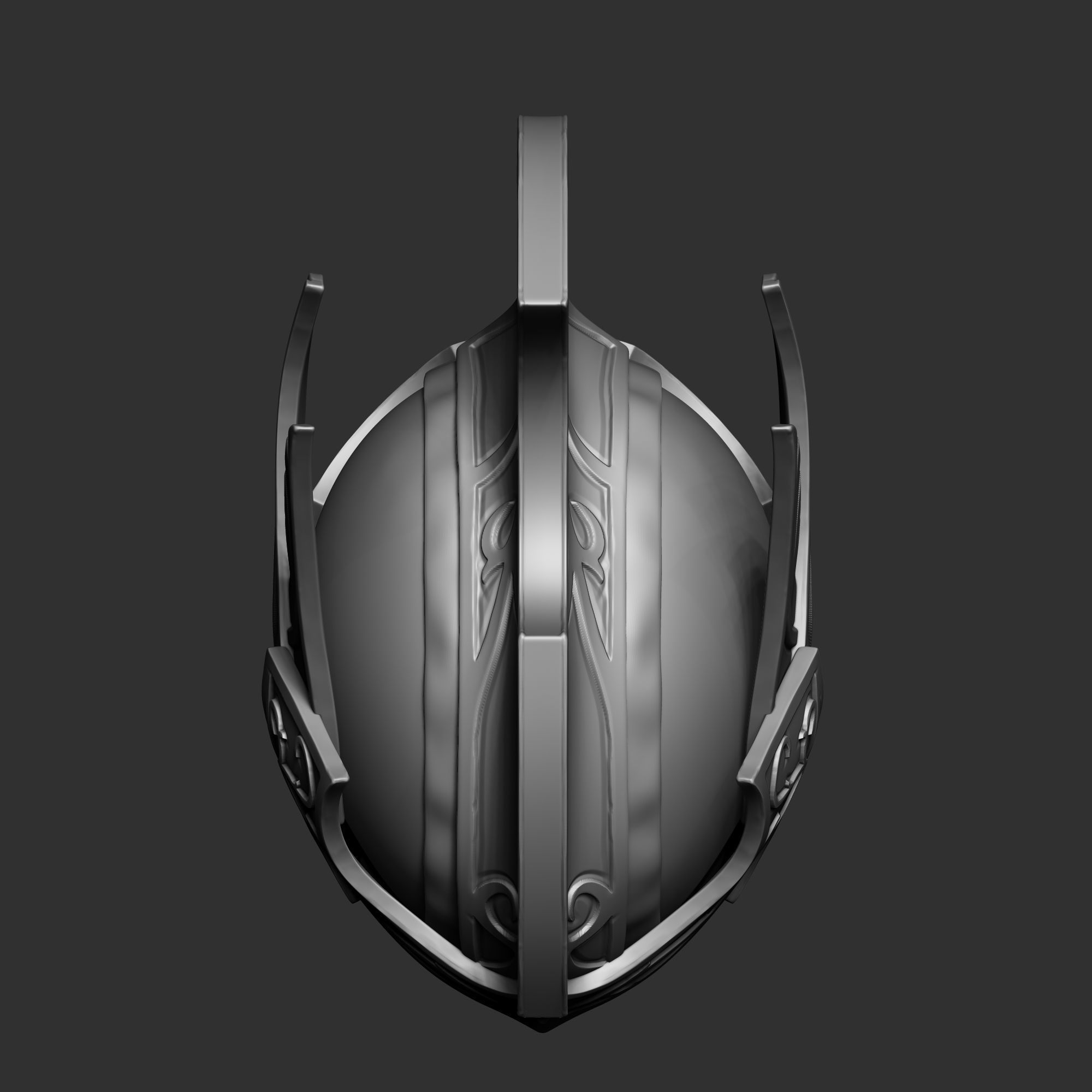 Zbrush Elf fantasy helmet 3D model_6
