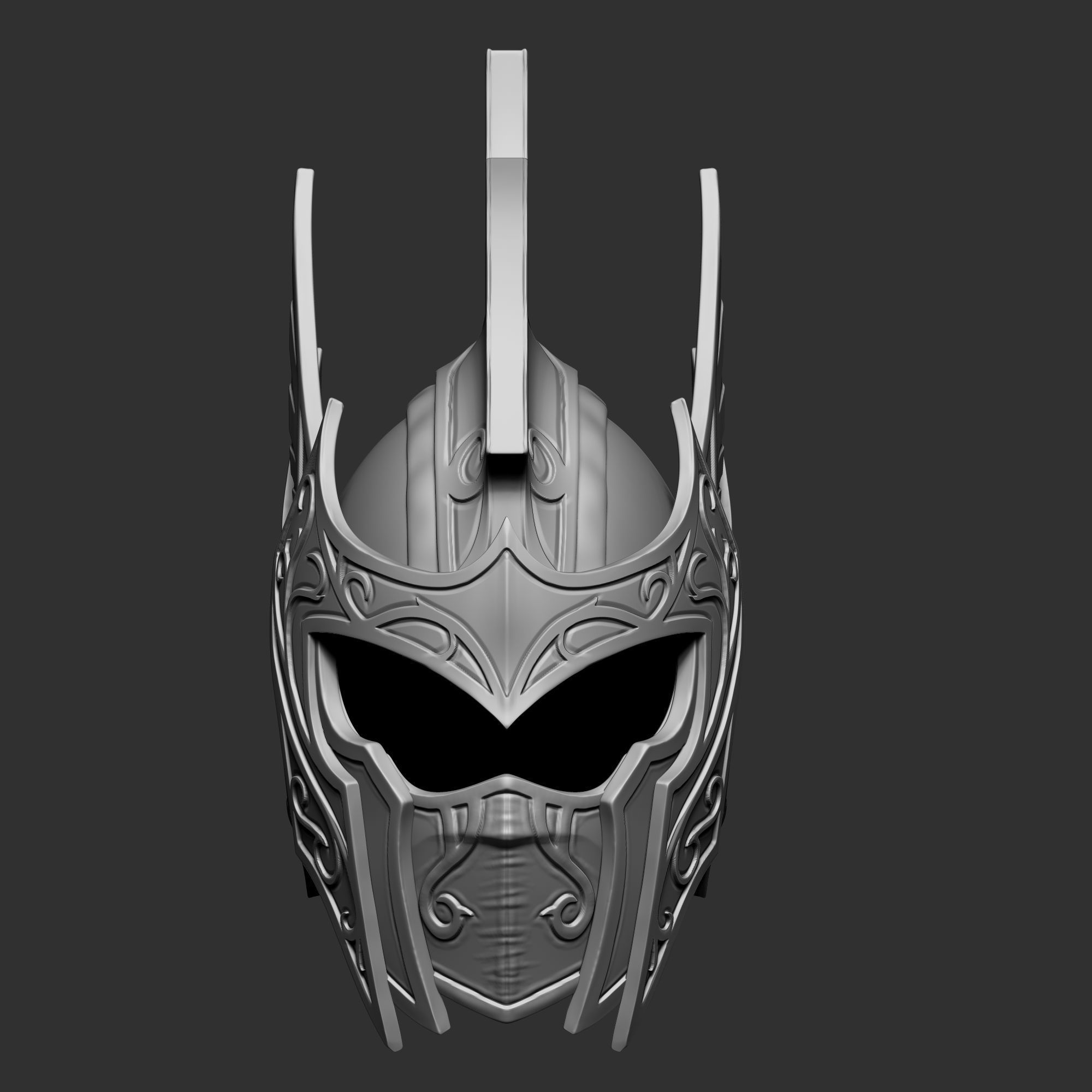 Zbrush Elf fantasy helmet 3D model_5