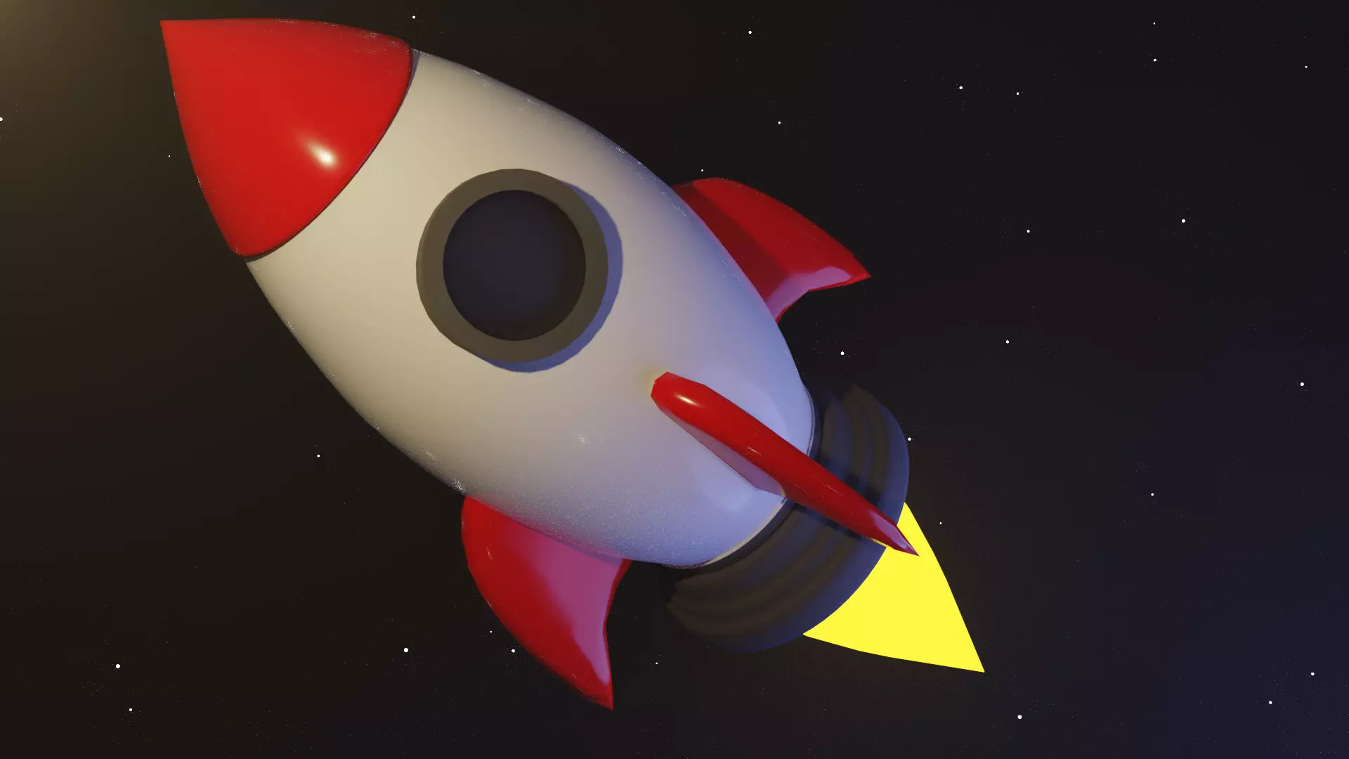 Rocket Ship Low-poly 3D model_0