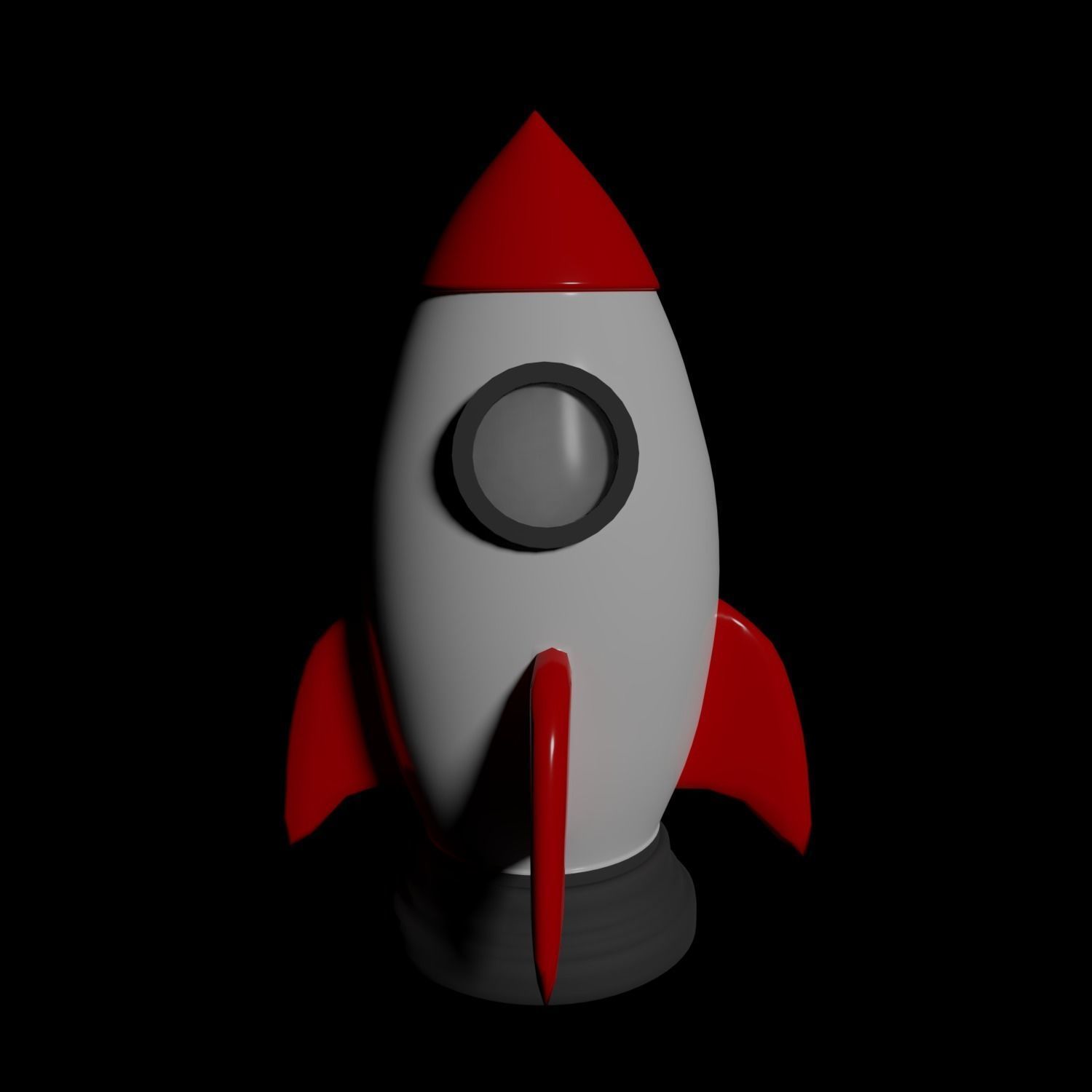 Rocket Ship Low-poly 3D model_2