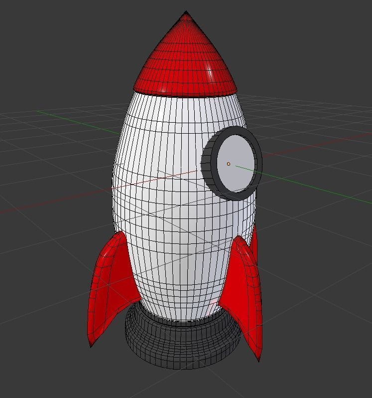 Rocket Ship Low-poly 3D model_3
