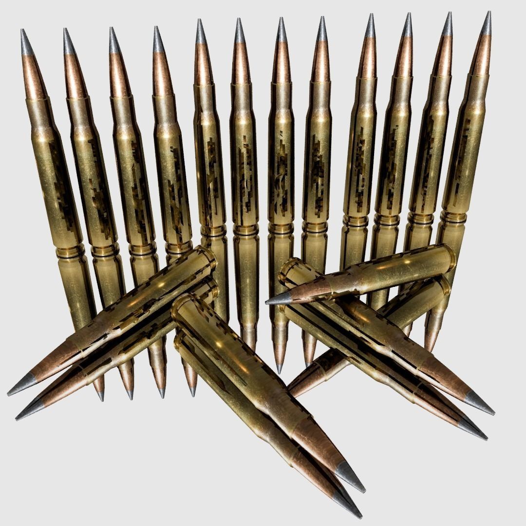 Rifle Round Low-poly 3D model_0