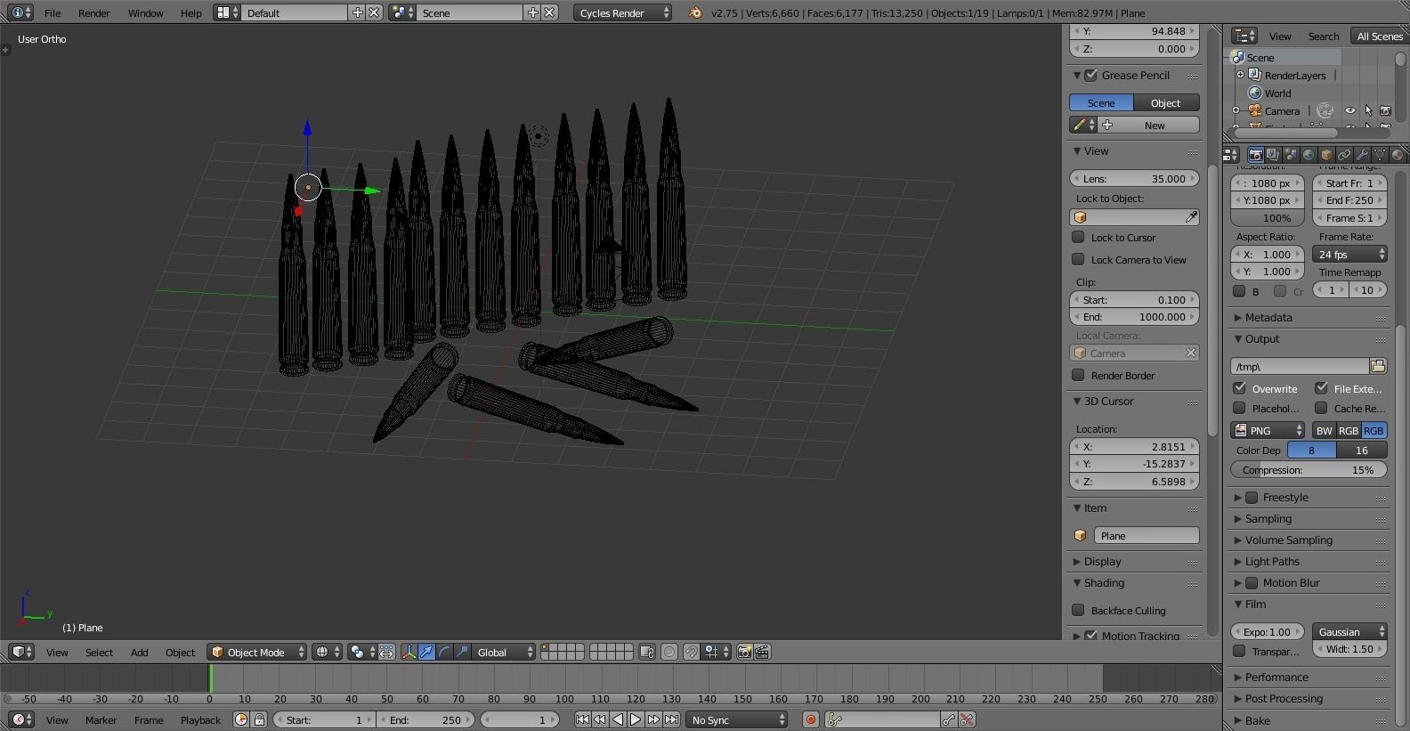 Rifle Round Low-poly 3D model_2