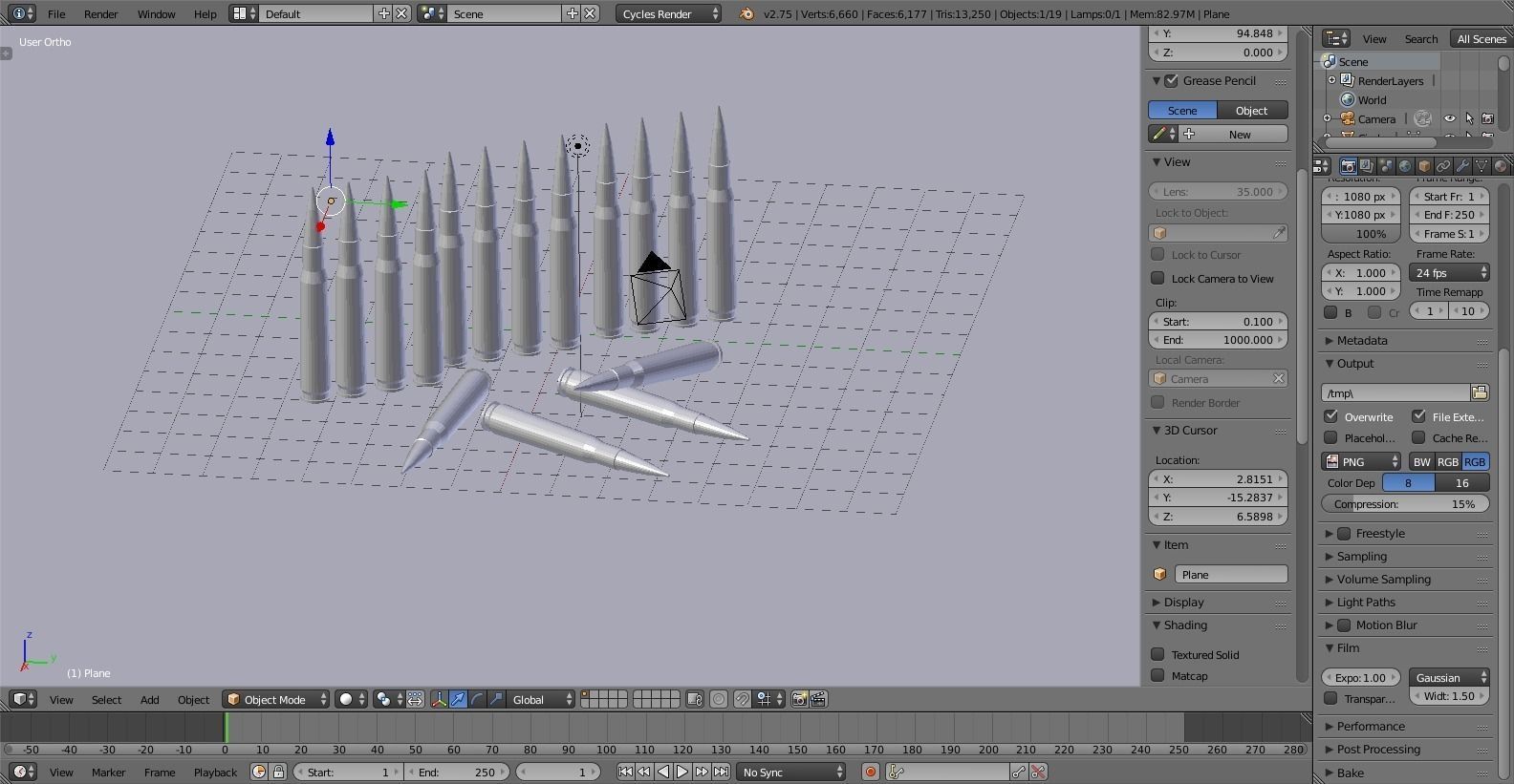 Rifle Round Low-poly 3D model_1