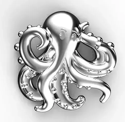 Octopus pendant in sterling silver