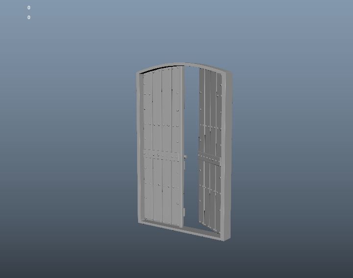 door old Low-poly 3D model_3