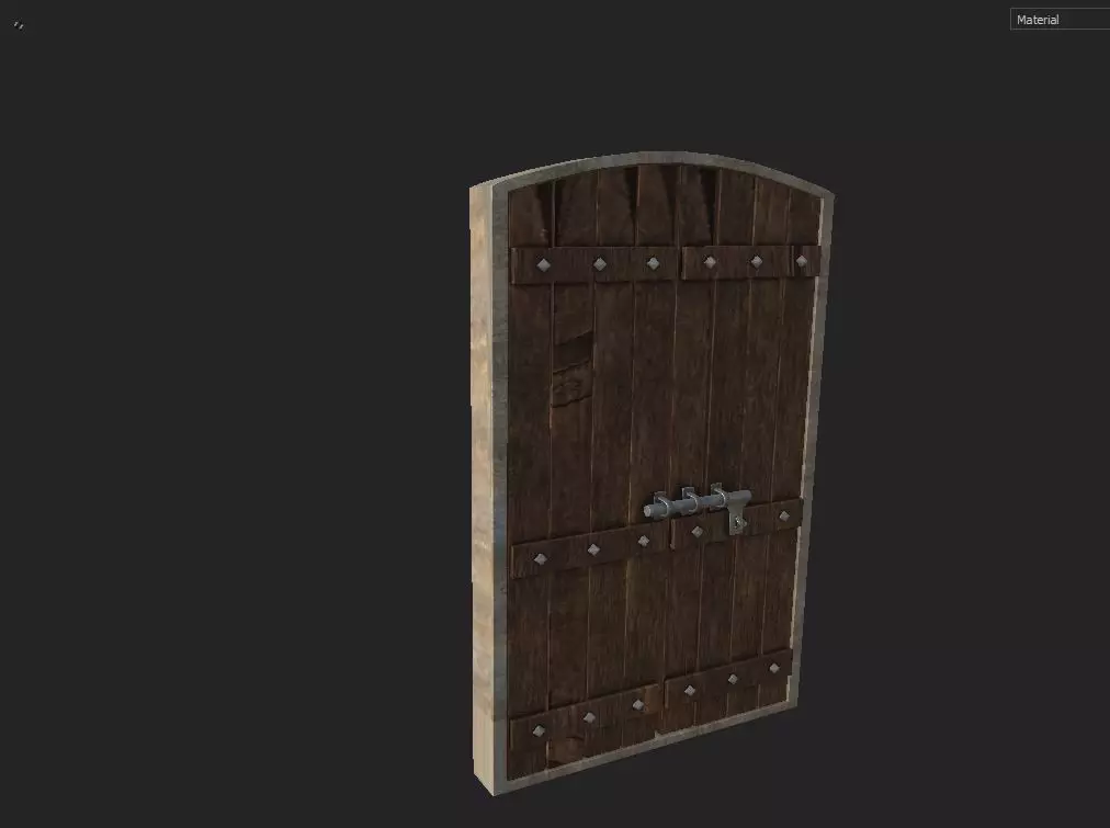 door old Low-poly 3D model_0