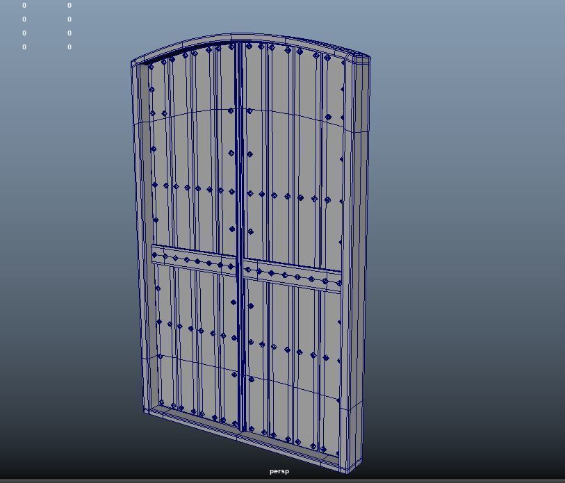 door old Low-poly 3D model_5