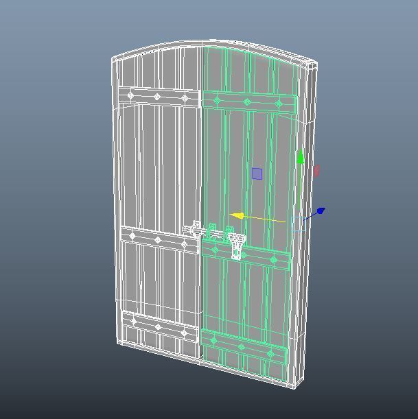 door old Low-poly 3D model_6