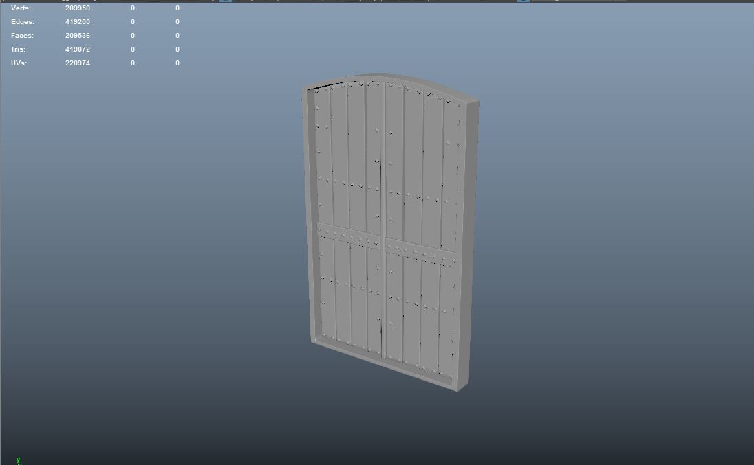 door old Low-poly 3D model_4