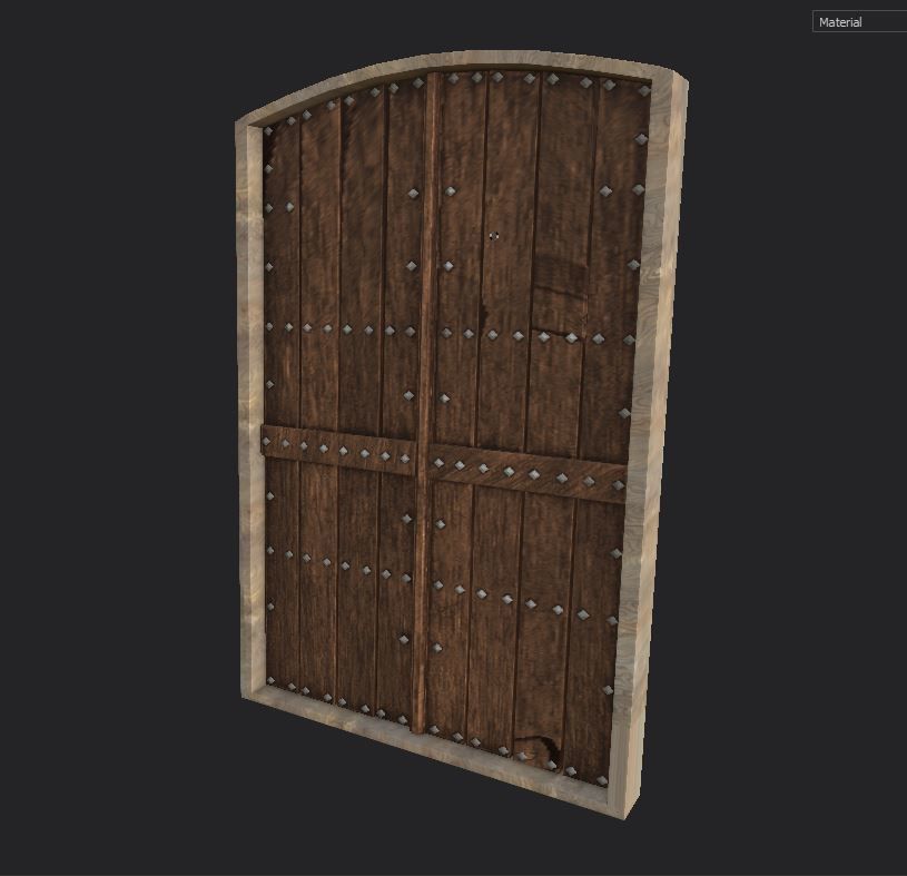 door old Low-poly 3D model_1