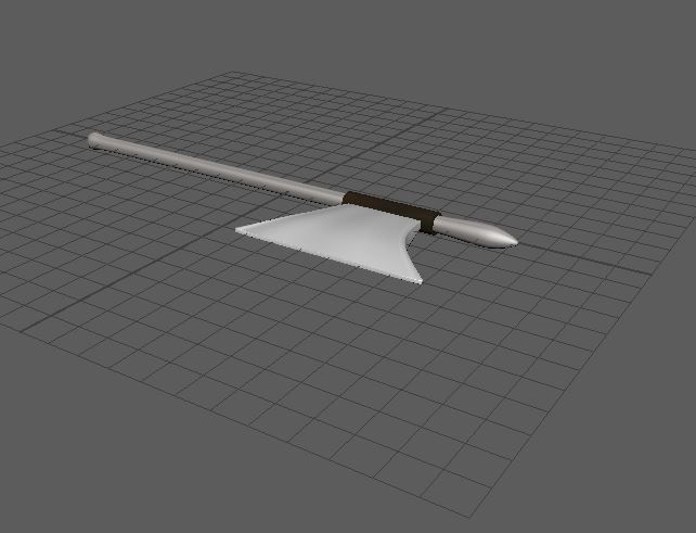 axe 3d model with wooden handle Low-poly 3D model_1