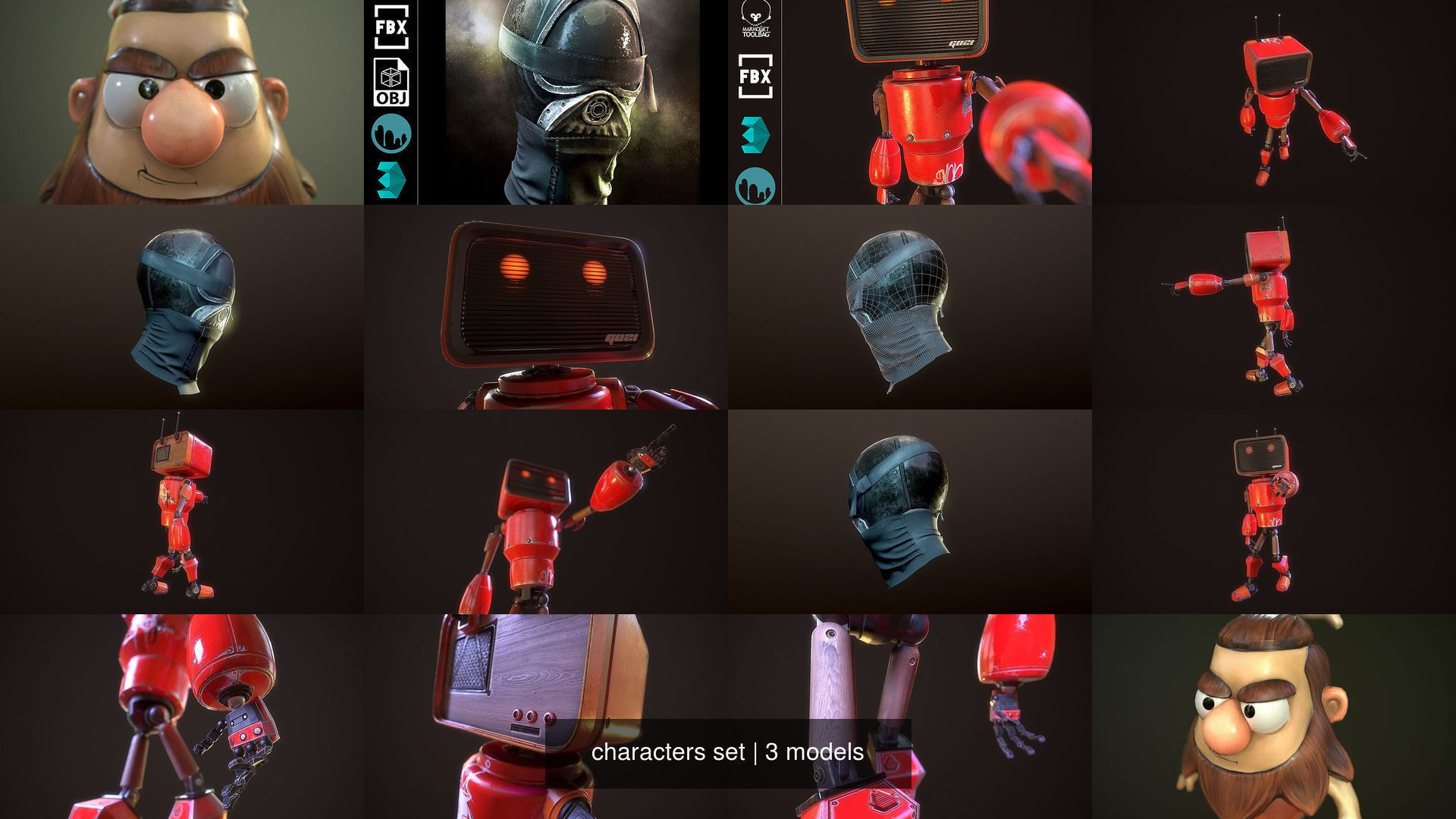 characters set 3D Model Collection_0