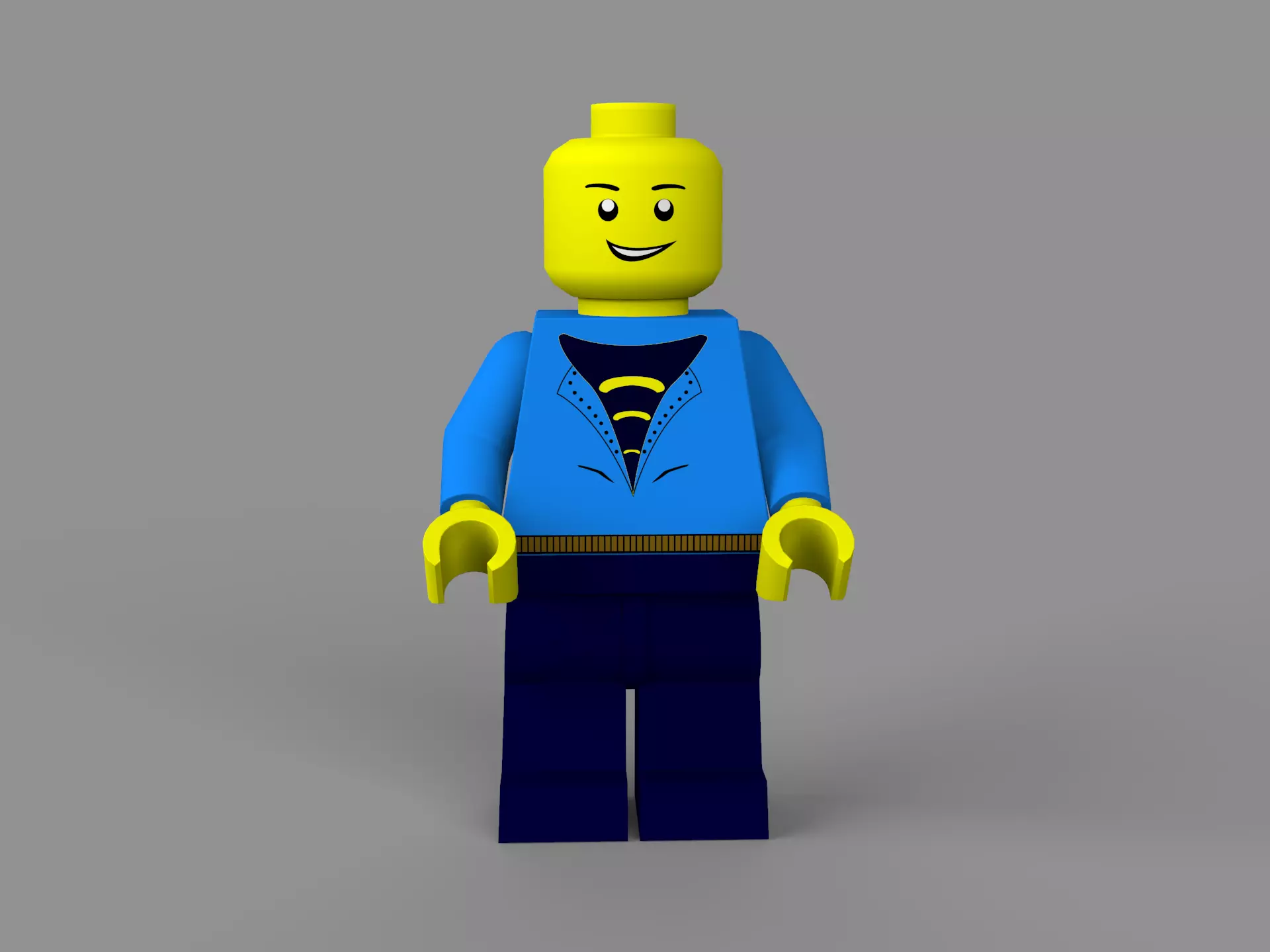 LEGO man Low-poly 3D model_0