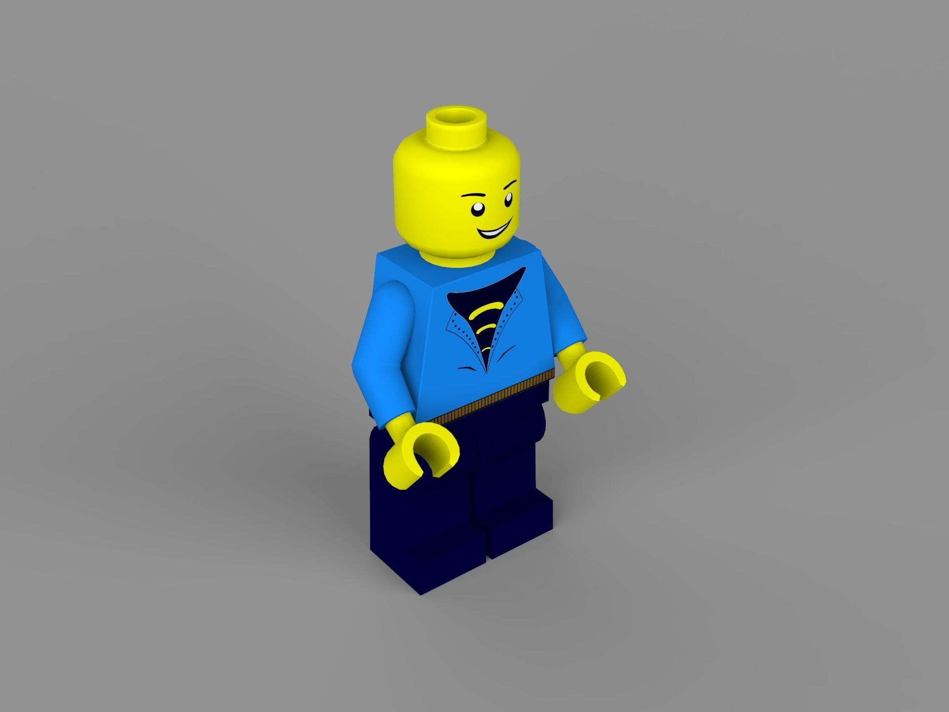 LEGO man Low-poly 3D model_4