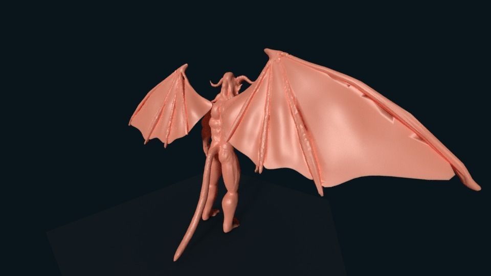 satan demon with wings 3D model_4