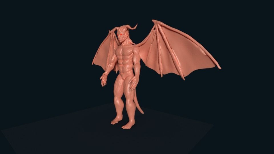 satan demon with wings 3D model_5